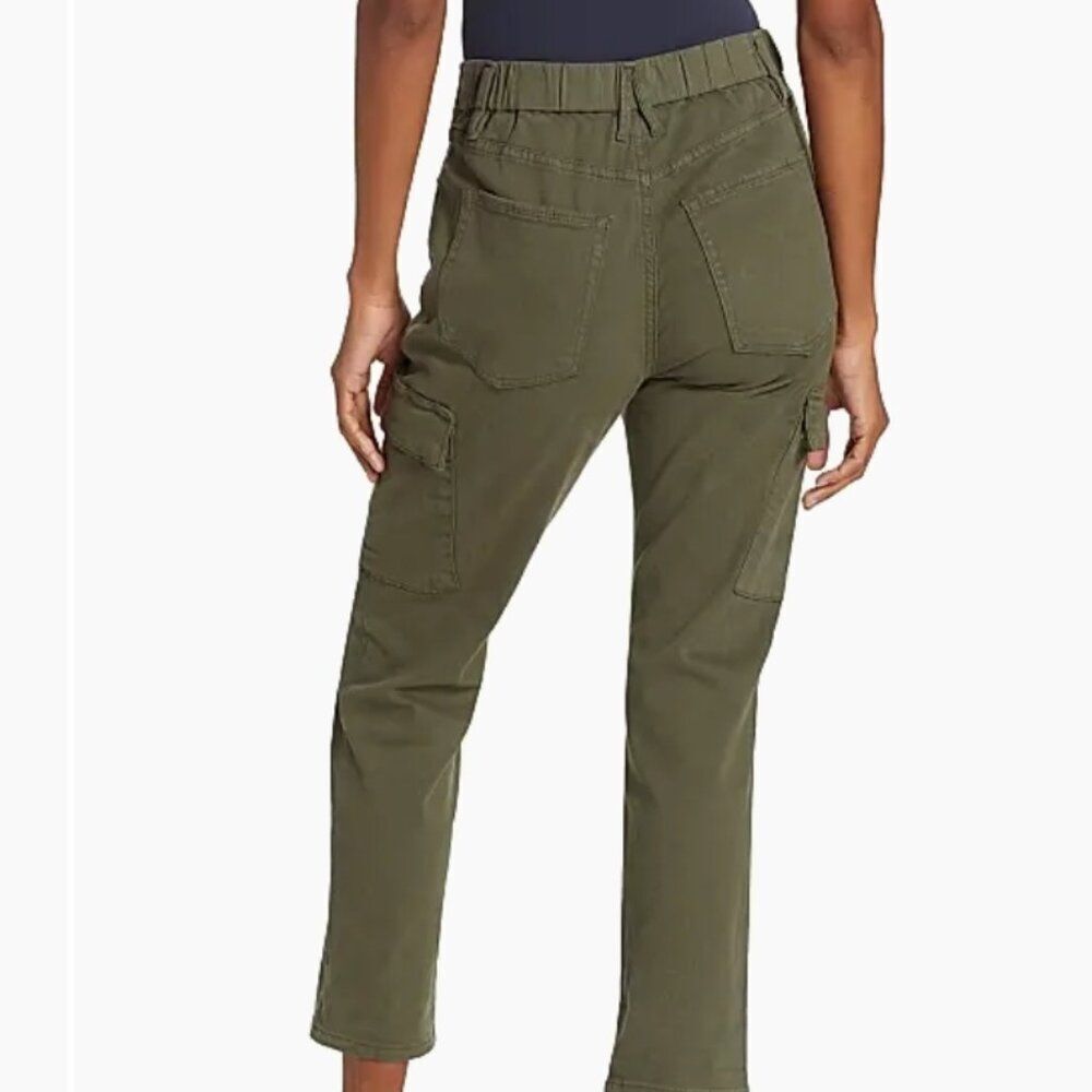 Like New! Good American Good Army Cuffed Pants Olive Green Cargo in SIze 2/26 - Picture 2 of 15